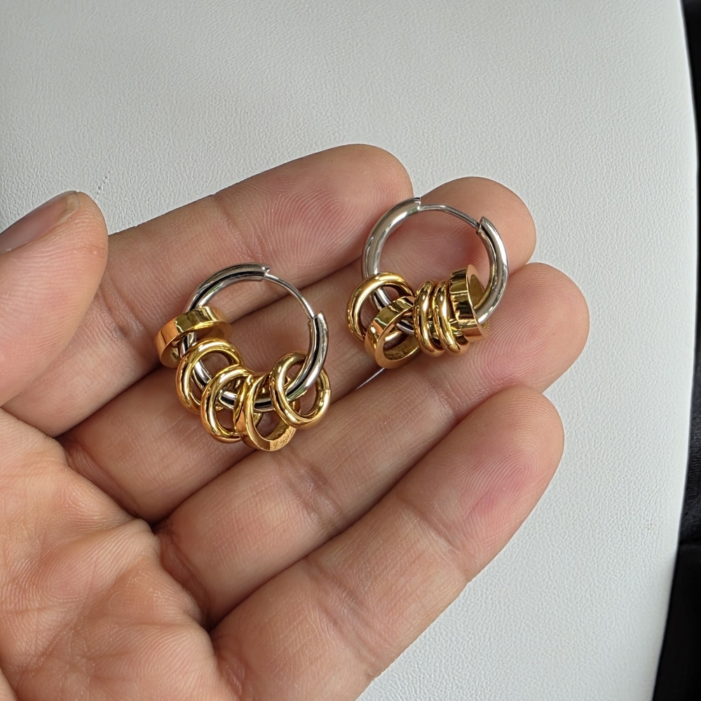 Gold and Silver Hoop Earrings